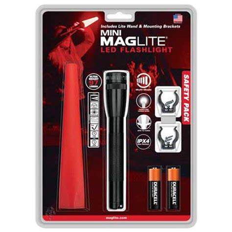 Mag Lite Mini Led Aa Safety Pack Black Waveinn