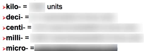 Metric System Common Prefixes Diagram Quizlet