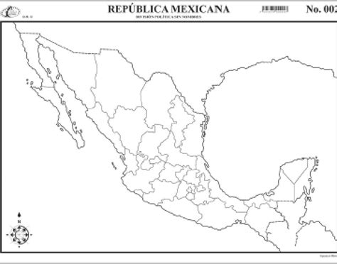 Mapa De Mexico Con Division Politica Sin Nombres