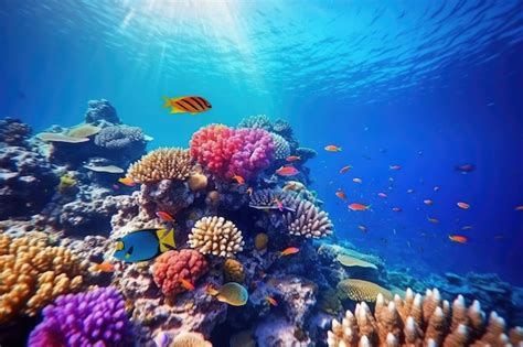 Premium Photo Underwater With Colorful Sea Life Fishes And Plant At