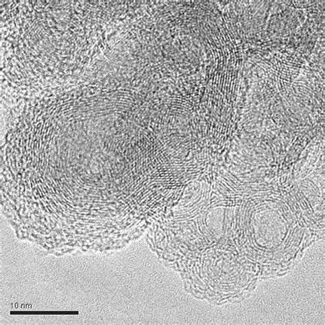 High Resolution Electron Micrograph Of Deposited Soot On Metal Surface