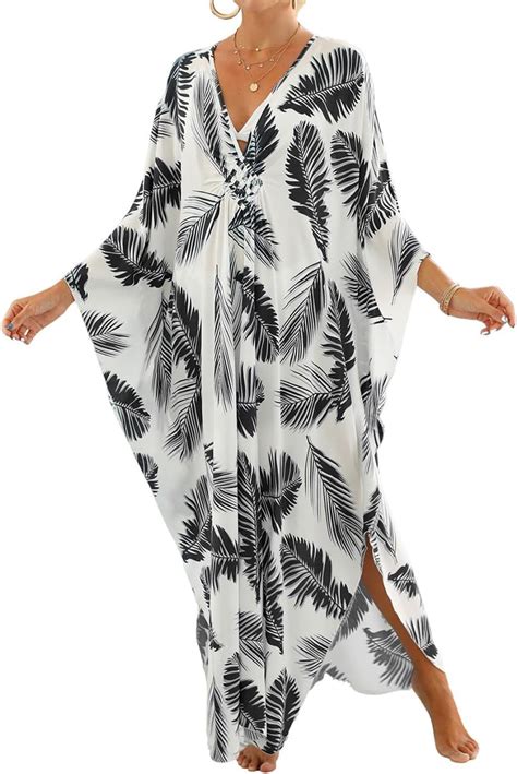 Bsubseach Women Bathing Suit Cover Up Beach Kaftan Dress Plus Size