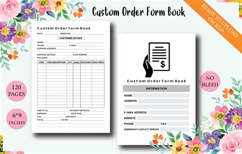 Custom Order Form Book Kdp Interior Graphic By Kdp Supervise Creative