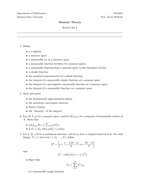 Measure Theory