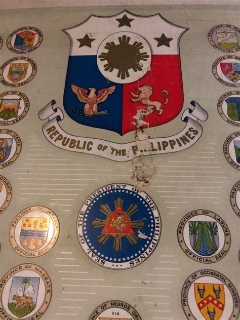 Official Seals Of The Republic Of The Philippines Original Print 1952