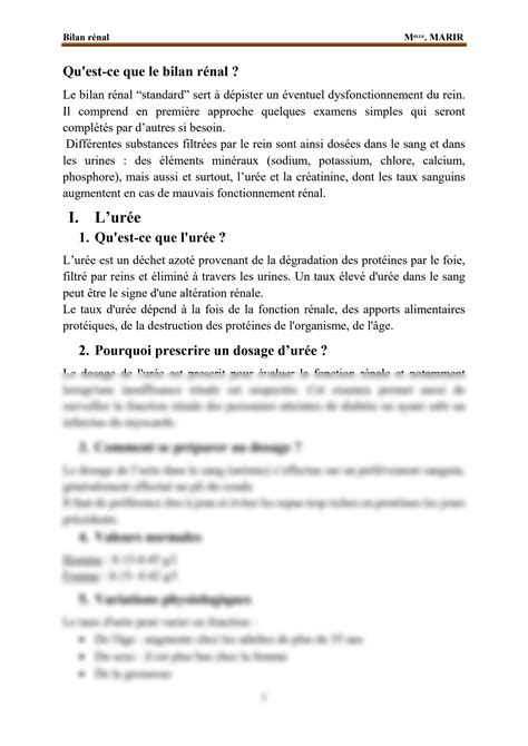 Solution Bilan Renal Studypool