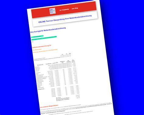 Nebenkosten Pr Fen Das Online Tool Nebenkostenabrechnungen Seit