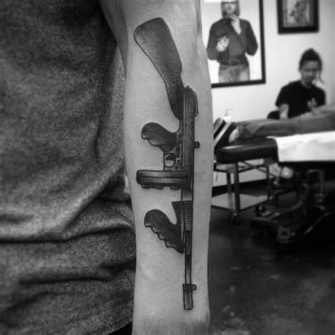 50 Tommy Gun Tattoo Ideas For Men