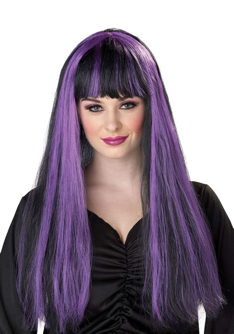 Black Purple Witch Wig