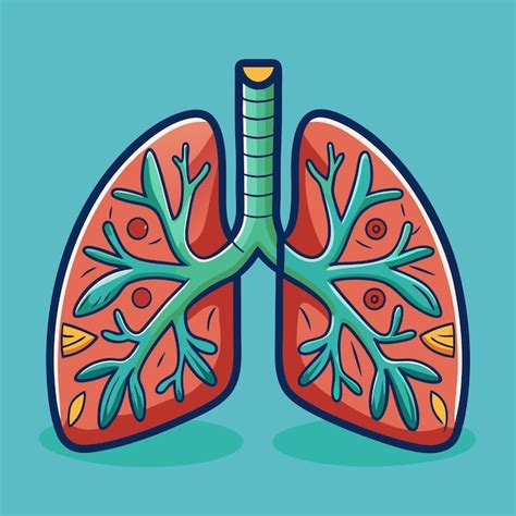 Human Lungs Organ Cartoon Vector Illustration Design Premium Ai