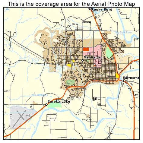 Aerial Photography Map of Manhattan, KS Kansas