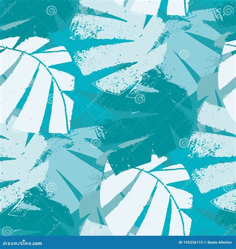 Overlapping Tropical Banana Leaves Pattern Cartoon Vector