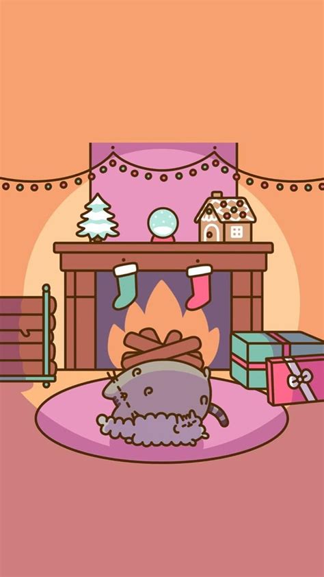 Cute Pastel Kawaii Winter Pusheen Winter Hd Phone Wallpaper Pxfuel