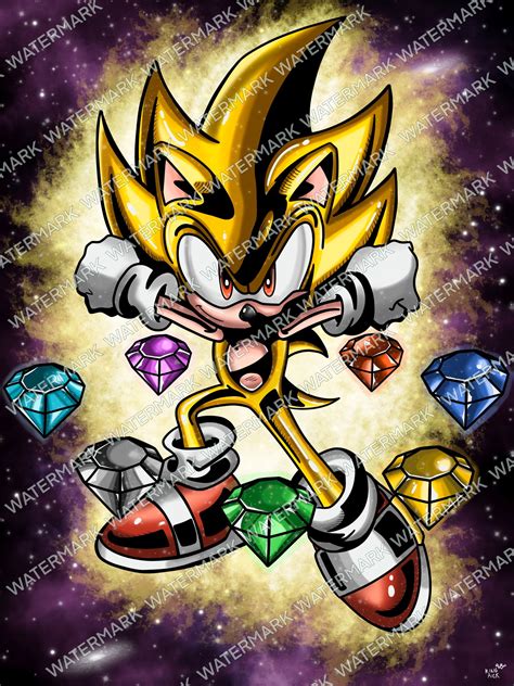 Digital Download Super Sonic Art Print Sonic the Hedgehog Printable Art ...