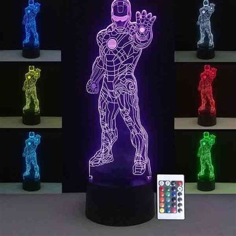 Super H Ros Iron Man Spiderman Masque D Veilleuse Lampe D Ambiance