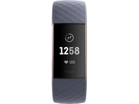 Fitbit Charge 3 Fitness Activity Tracker Rose Gold Blue Grey No Box