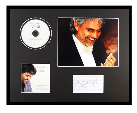 Andrea Bocelli Signed Framed X Verdi Cd Photo Set Display Jsa