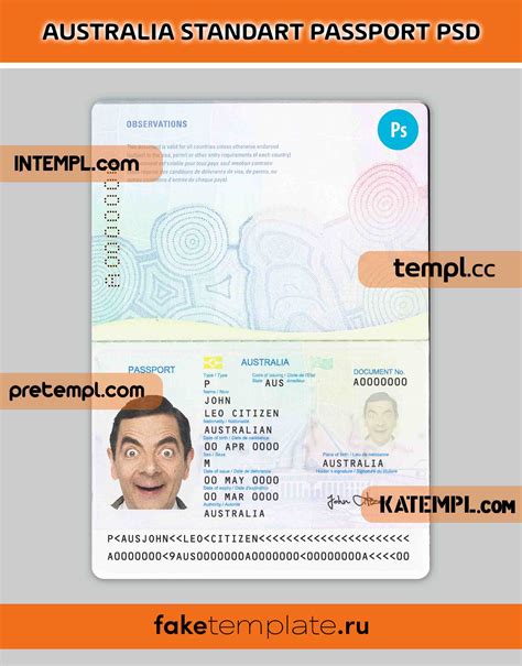 Passport Photoshop File Passport Psd Passport Template Download