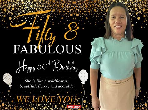 Fifty Fabulous Black Gold Birthday Tarp