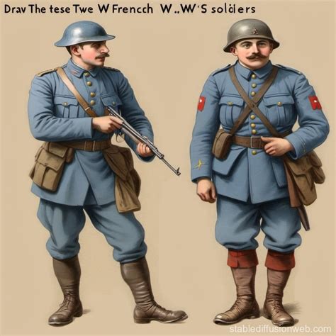 Illustration Of Two Wwi French Soldiers Stable Diffusion Online