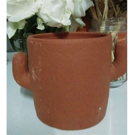 Jual Terracotta Kaktus Besar Hiasan Teras Ruang Tamu Pot Tanah Liat