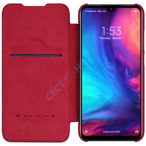 Xiaomi Redmi Note 7 Note 7 Pro Nillkin Qin Flip Leather Case Red