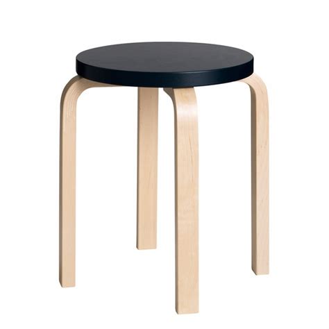 Artek Alvar Aalto Anniversary Stool E60 Four Legged Stool Black