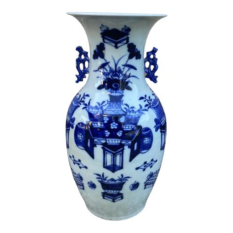 Antique Chinese Blue And White Vase Chairish