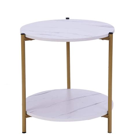 2 Tier Coffee Table The Top Round Table Is 165 Inch Which Provide Spacious Space For Living