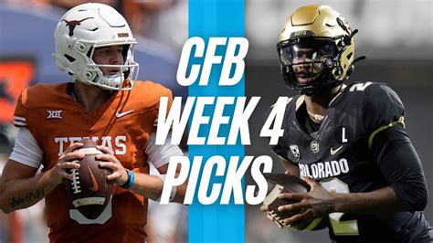 College Football Picks Week 4 Saturday Games Ncaaf Best Bets Odds And Cfb Predictions Youtube