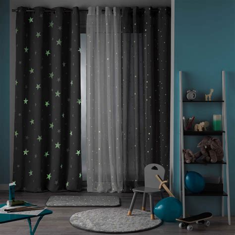 Voilage Phosphorescent Enfant X Cm Fluo Night Gris Linge De