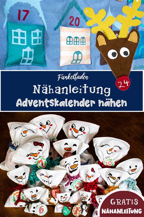 schönsten Adventskalender zum Nähen und Basteln gratis Anleitung