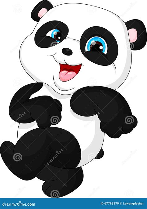 Cute Funny Baby Panda Cartoon Vector 67793379