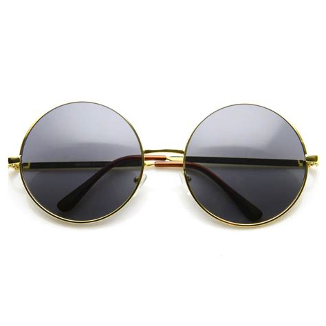 Gold Smoke Circle Sunglasses Oversized Round Sunglasses Unique