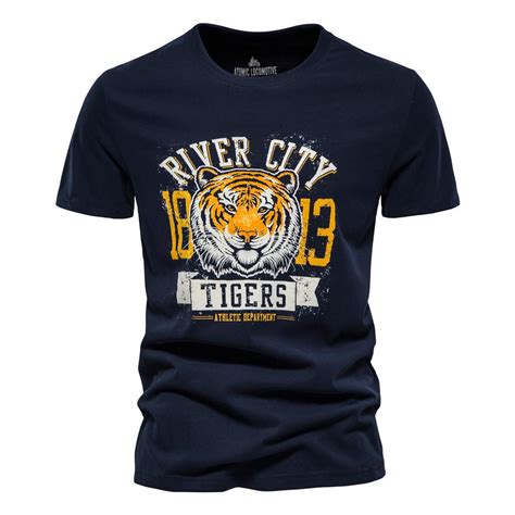 Cheap AIOPESON Top Qualtiy Tiger Printed Men T Shirts 100 Cotton