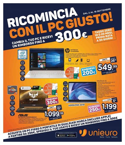 Volantino Unieuro Ricomincia Con Il PC Giusto 2 19 Settembre