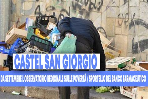 Castel San Giorgio da settembre l Osservatorio Regionale sulle povertà