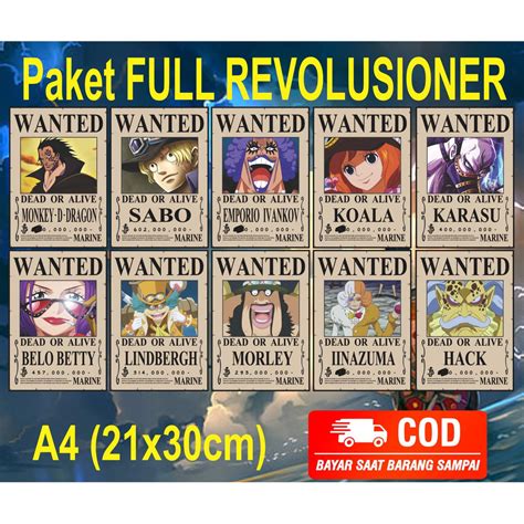 Jual Poster Bounty One Piece Poster Buronan Full Karakter Pasukan