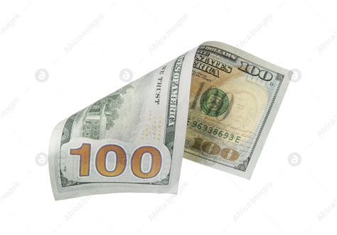 One Hundred Dollar Banknote On White Background American National