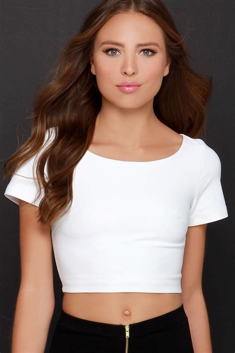 Cute Ivory Crop Top Crop Top Zipper Top 47 00 Lulus