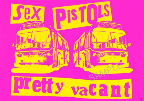 Vintage Punk Poster Sex Pistols Pretty Vacant Music Rock Record Art