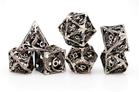 Silver Dragon Hollow Metal Dice Bookwyrm Games