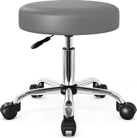 Kktoner Swivel Rolling Stool With Footrest Height