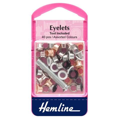 Hemline Eyelets Assorted Colours Tool Included Pieces Set On