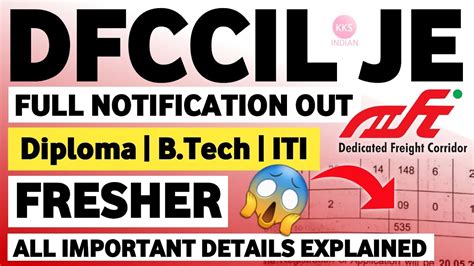 Dfccil Je New Vacancy Diploma B Tech Iti Dfccil Recruitment