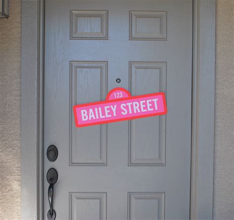 Sesame Street Sign In Pink And Red With Name Personalized Etsy