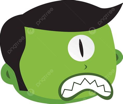 Verde Zombi Monstruo Personaje Extraterrestre Diablo Dibujos Animados Vector Png