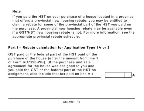 Form Gst190 Download Printable Pdf Or Fill Online Gsthst New Housing