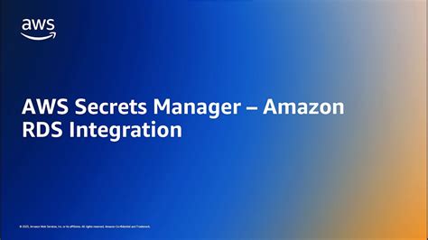 AWS Secrets Manager Amazon RDS Integration For Master User Password