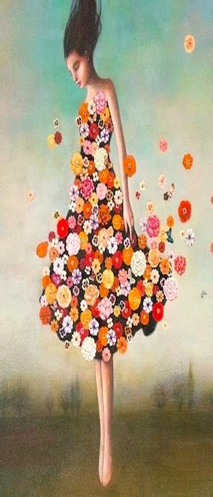 Surrealism Woman Flower Dress Floral Artwork Wall Art Prints Surrealism